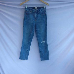 VINTAGE STRAIGHT RAW HEM Highrise Blue Jean 24w +MEASUREMENTS